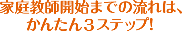 家庭教師開始まで流れは、かんたん3ステップ